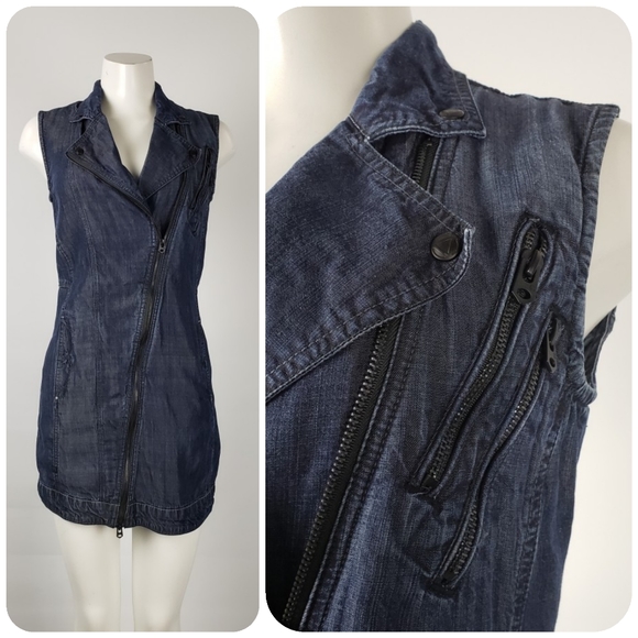 Raw G-Star Denim Sleeveless Dress Size M
